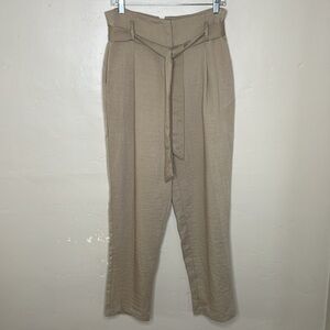 FRNCH Pensee Trouser Carrot Fit Pants Side Pockets Belted Corporate Wear Large